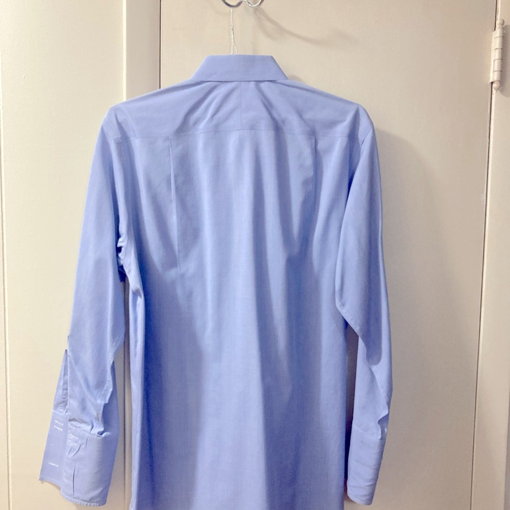 Charles Tyrwhitt blue non-iron dress shirt with French cuffs size 16/33 - Picture 3 of 5